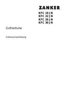 Bedienungsanleitung Zanker KFC19JN Gefrierschrank