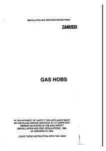 Bruksanvisning Zanussi ZBG502B Häll