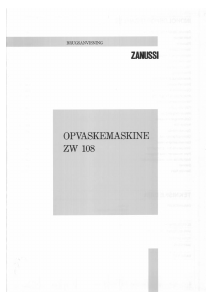 Brugsanvisning Zanussi ZW108 Opvaskemaskine