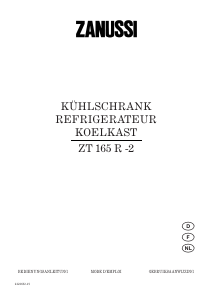 Mode d’emploi Zanussi ZT165R2 Réfrigérateur
