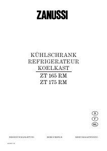 Bedienungsanleitung Zanussi ZT175RM Kühlschrank