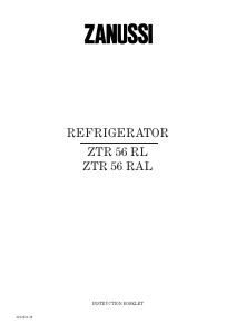 Handleiding Zanussi ZTR56RN Koelkast