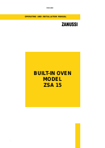 Bruksanvisning Zanussi ZSA15B Ugn