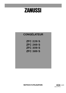 Mode d’emploi Zanussi ZFC 269 S Congélateur