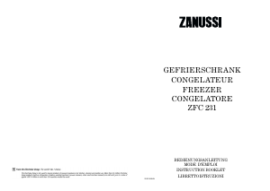 Mode d’emploi Zanussi ZFC 231 Congélateur