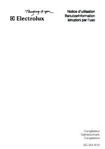 Mode d’emploi Electrolux SG254N10 Congélateur