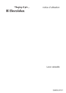 Mode d’emploi Electrolux GA60LXI101 Lave-vaisselle
