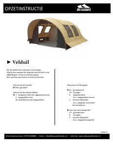 Handleiding De Waard Velduil Tent