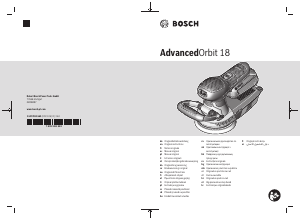 Manual de uso Bosch AdvancedOrbit 18 Lijadora excéntrica