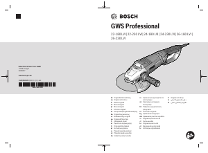 Käyttöohje Bosch GWS 26-180 LVI Professional Kulmahiomakone