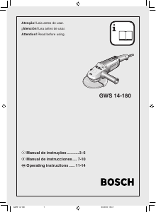 Handleiding Bosch GWS 14-180 Haakse slijpmachine