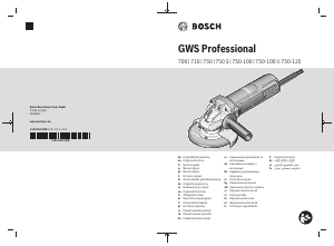 Kullanım kılavuzu Bosch GWS 750 S Professional Avuç taşlama makinesi
