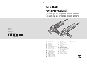 Vadovas Bosch GWS 15-125 CIPX Professional Kampinis šlifuoklis
