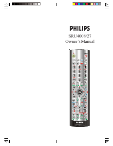 Mode d’emploi Philips SRU4008 Télécommande