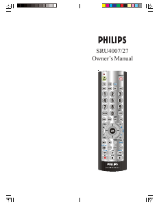 Mode d’emploi Philips SRU4007 Télécommande