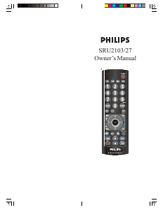 Mode d’emploi Philips SRU2103 Télécommande