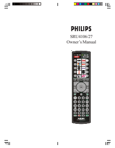 Mode d’emploi Philips SRU4106 Télécommande