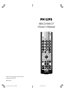 Manual Philips SRU2104S Remote Control