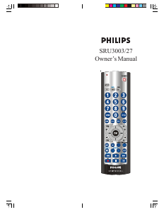 Mode d’emploi Philips SRU3003 Télécommande