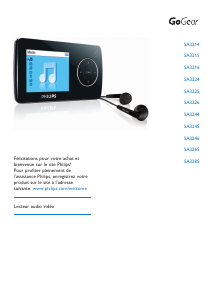 Mode d’emploi Philips SA3226 GoGear Lecteur Mp3