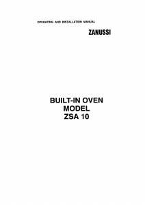 Manual Zanussi ZSA10B Oven