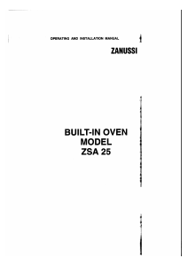 Bruksanvisning Zanussi ZSA25B Ugn