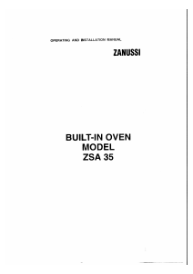 Manual Zanussi ZSA35B Oven