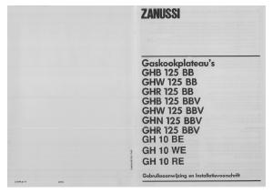 Handleiding Zanussi GHR125BBV Kookplaat