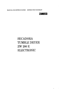Manual Zanussi ZW 200 E Dryer