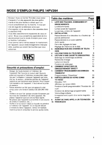 Mode d’emploi Philips 14PV264 Téléviseur