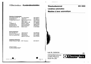 Bedienungsanleitung Electrolux WH3900 Waschmaschine