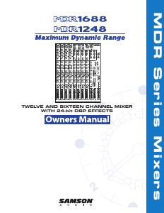 Manual Samson MDR1248 Mixing Console