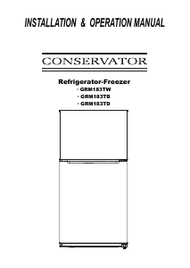 Mode d’emploi Conservator GRM183TB Réfrigérateur combiné