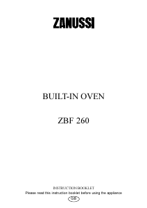 Manual Zanussi ZBF260W Oven