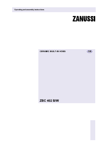 Bruksanvisning Zanussi ZBC402X Häll
