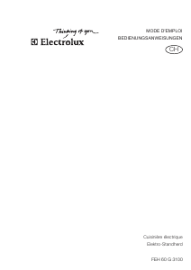 Mode d’emploi Electrolux FEH60G3100 Cuisinière