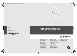 Руководство Bosch GTA 600 Верстак