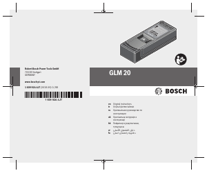 Kullanım kılavuzu Bosch GLM 20 Lazer mesafe ölçer