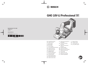 Brugsanvisning Bosch GHO 18V-LI Høvl