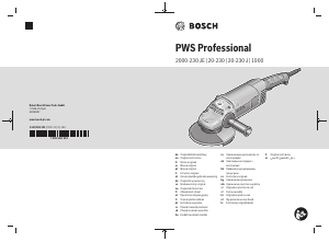 Bruksanvisning Bosch PWS 2000-230 JE Vinkelslip