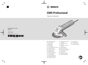 Vadovas Bosch GWX 750-115 Kampinis šlifuoklis