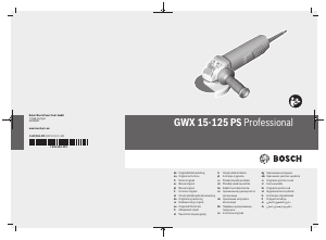Kullanım kılavuzu Bosch GWX 15-125 PS Avuç taşlama makinesi