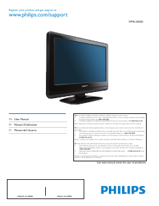 Mode d’emploi Philips 19PFL3505D Téléviseur LCD
