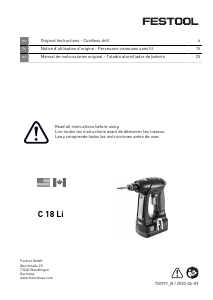 Handleiding Festool C 18 HPC 4.0 I-Plus Schroef-boormachine