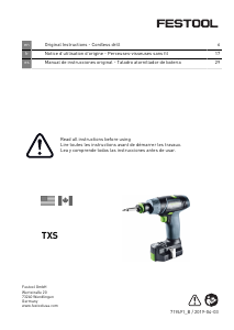 Mode d’emploi Festool TXS 2.6-Set Perceuse visseuse