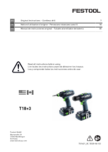 Manual de uso Festool T 18+3 HPC 4.0 I-Plus Atornillador taladrador