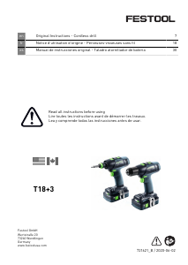 Bruksanvisning Festool T 18+3-Basic Borrskruvdragare
