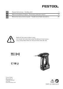 Mode d’emploi Festool C 18-Basic Perceuse visseuse