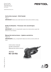 Bruksanvisning Festool RO 125 FEQ-Plus Excenterslip