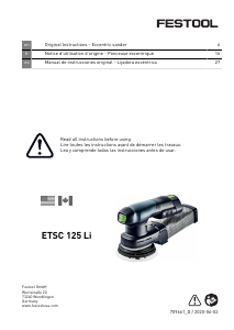 Manual de uso Festool ETSC 125 Li 3.1 I-Set Lijadora excéntrica